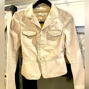 Ann Taylor Loft Tan Ruffle Jacket